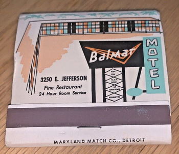 Balmar Motel - Matchbook